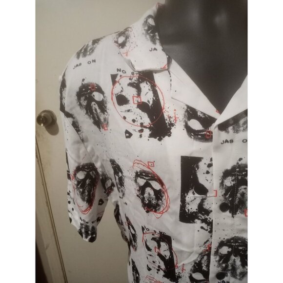 New Friday the 13th Mens Jason Voorhees AOP Button Down Shirt Large L - Picture 5 of 13
